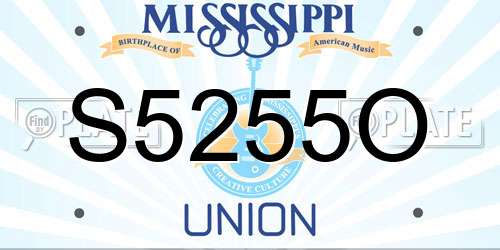 S5255O Mississippi License Plate