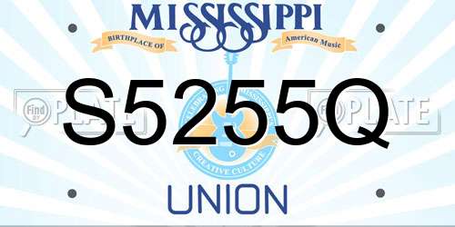 S5255Q Mississippi License Plate