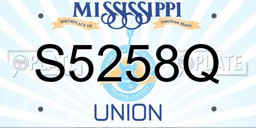 S5258Q Mississippi License Plate