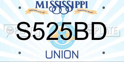 S525BD Mississippi License Plate