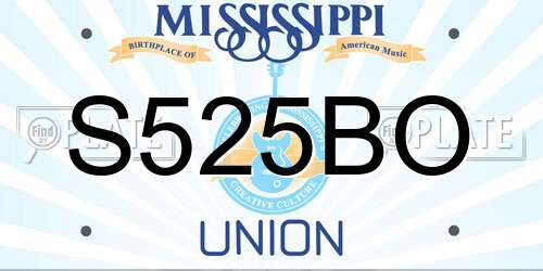 S525BO Mississippi License Plate