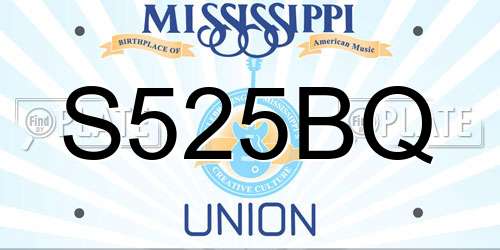 S525BQ Mississippi License Plate