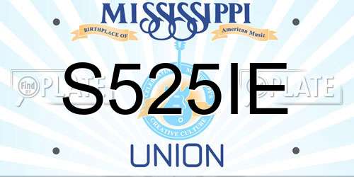 S525IE Mississippi License Plate