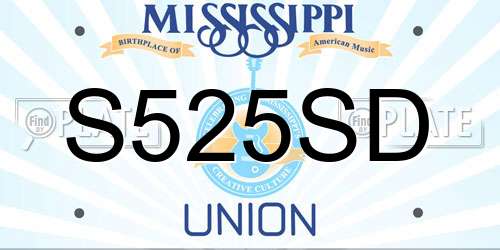 S525SD Mississippi License Plate
