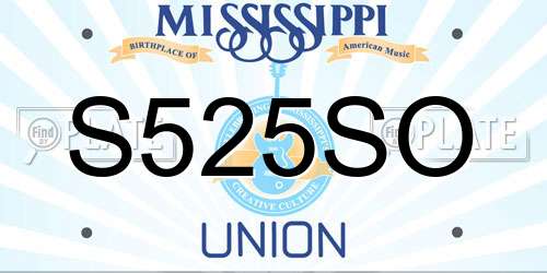 S525SO Mississippi License Plate