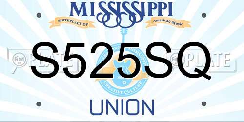 S525SQ Mississippi License Plate