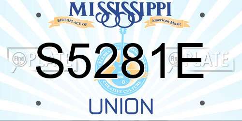 S5281E Mississippi License Plate
