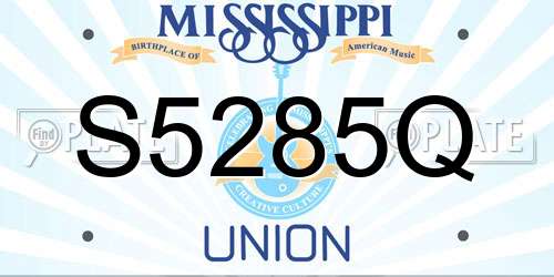 S5285Q Mississippi License Plate