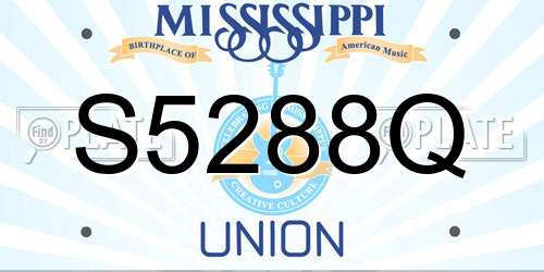 S5288Q Mississippi License Plate