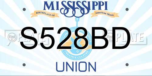 S528BD Mississippi License Plate
