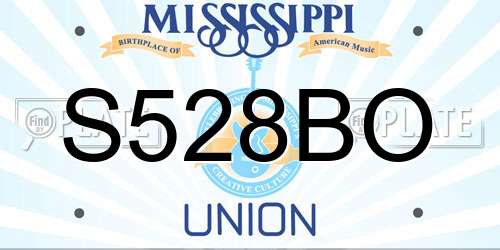 S528BO Mississippi License Plate