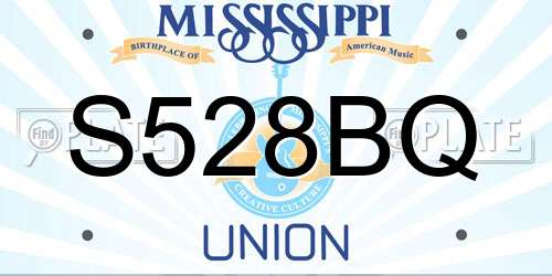 S528BQ Mississippi License Plate
