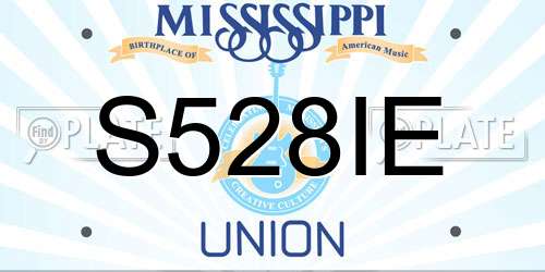 S528IE Mississippi License Plate