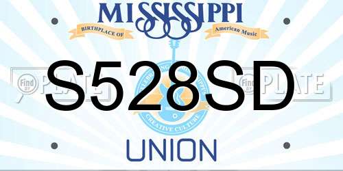 S528SD Mississippi License Plate