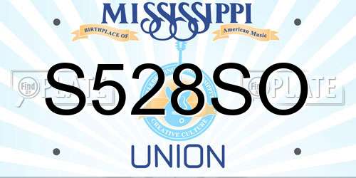 S528SO Mississippi License Plate