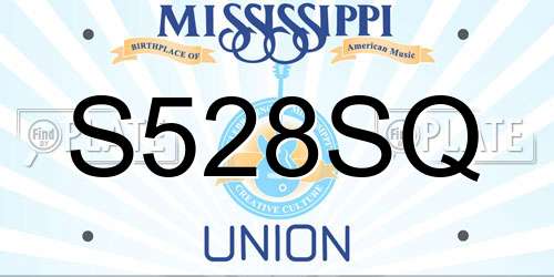 S528SQ Mississippi License Plate