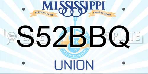 S52BBQ Mississippi License Plate