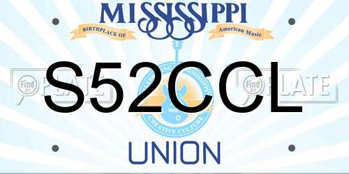 S52CCL Mississippi License Plate