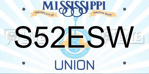 S52ESW Mississippi License Plate