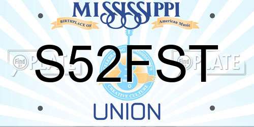 S52FST Mississippi License Plate