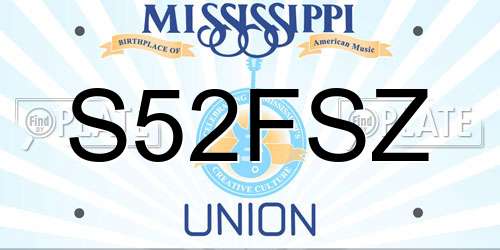 S52FSZ Mississippi License Plate
