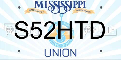 S52HTD Mississippi License Plate