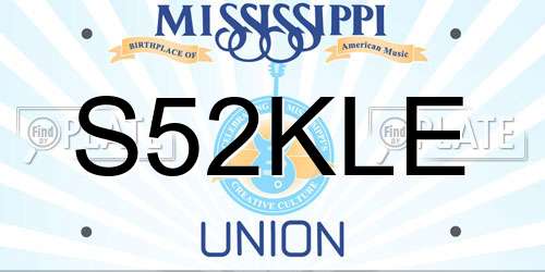 S52KLE Mississippi License Plate