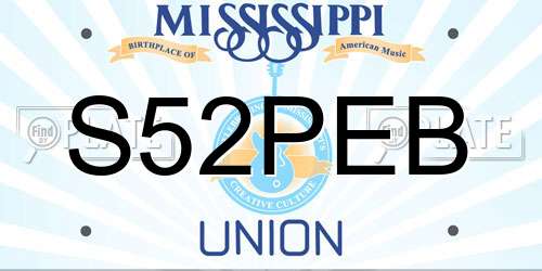 S52PEB Mississippi License Plate