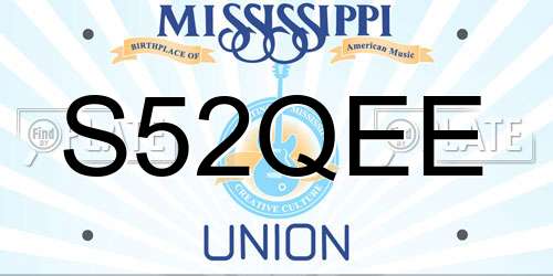 S52QEE Mississippi License Plate