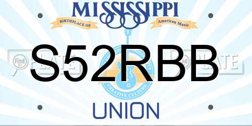 S52RBB Mississippi License Plate