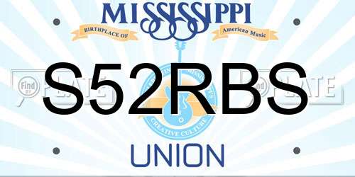 S52RBS Mississippi License Plate