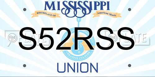 S52RSS Mississippi License Plate