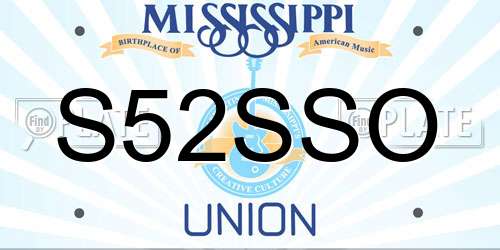S52SSO Mississippi License Plate