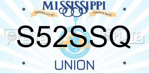 S52SSQ Mississippi License Plate