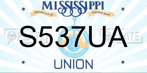 S537UA Mississippi License Plate