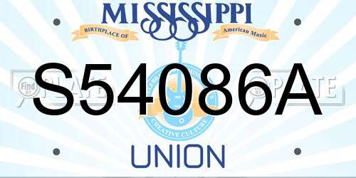 S54086A Mississippi License Plate