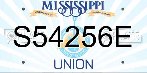 S54256E Mississippi License Plate