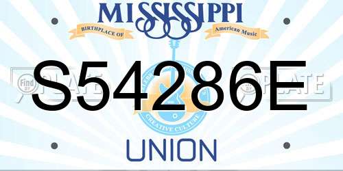 S54286E Mississippi License Plate