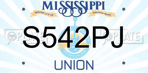 S542PJ Mississippi License Plate