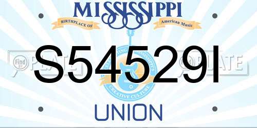 S54529I Mississippi License Plate
