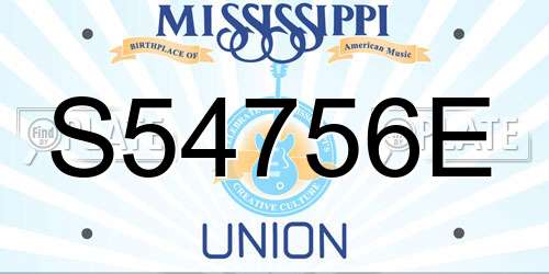 S54756E Mississippi License Plate