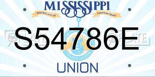 S54786E Mississippi License Plate