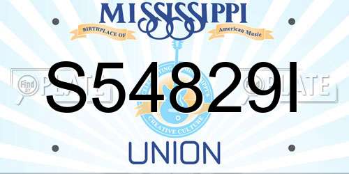S54829I Mississippi License Plate