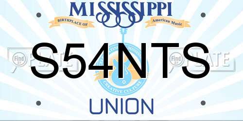 S54NTS Mississippi License Plate