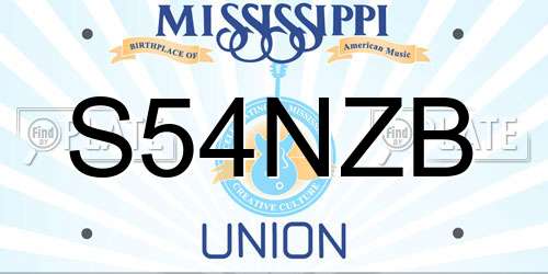 S54NZB Mississippi License Plate