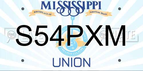 S54PXM Mississippi License Plate