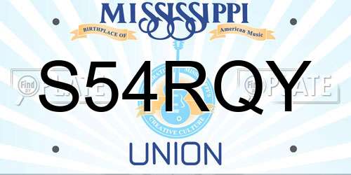 S54RQY Mississippi License Plate