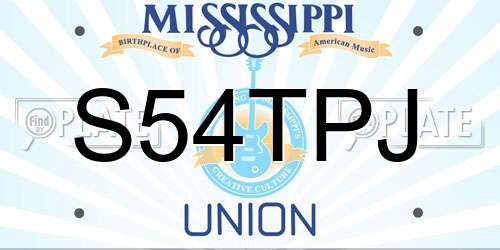 S54TPJ Mississippi License Plate