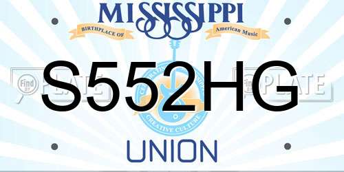 S552HG Mississippi License Plate