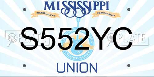 S552YC Mississippi License Plate